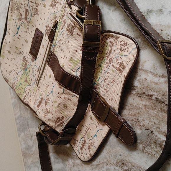 VTG Front Row Society Canvas Leather Handbag Designed By Rebekah Ginda - Picture 8 of 13